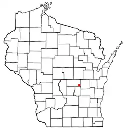 Location of Aurora, Waushara County, Wisconsin