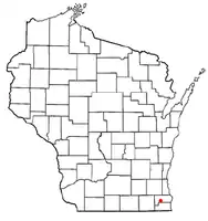 Location of the Town of Dover, Racine County, Wisconsin