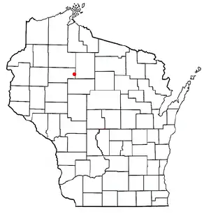 Location of Hawkins (town), Wisconsin