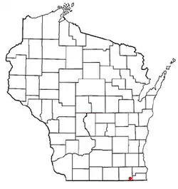 Location of Pell Lake, Wisconsin