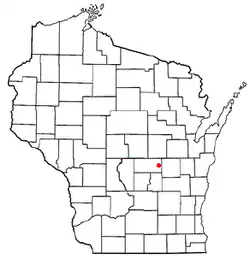 Location of Poy Sippi, Wisconsin