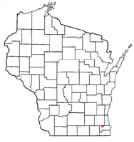 Location of Wind Lake, Wisconsin