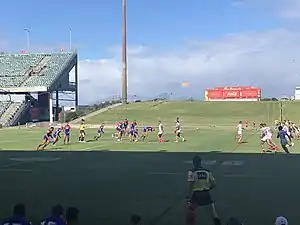 A trial match between the St. George Illawarra Dragons and Newcastle Knights taking place at the ground in February 2019.