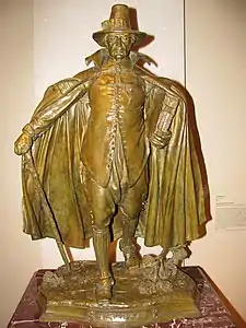A copy of the larger sculpture by Augustus Saint-Gaudens in the Smithsonian, with differences from the Springfield original.