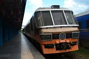 PNR's ex-Kogane train in former Japanese livery at Naga Station, 2012