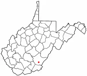county map of West Virginia showing Lewisburg on southeast side