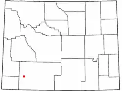 Location of James Town, Wyoming