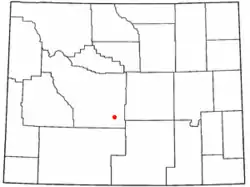 Location of Jeffrey City, Wyoming