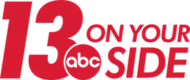 An italicized 13 in a condensed bold sans serif, with part of the 3 cut out to insert the ABC network logo. The words "On Your Side" appear to the right of the 13.