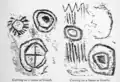 Sketches of megalithic art from Dowth