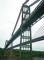 The Waldo-Hancock and Penobscot Narrows Bridges entering Verona Island viewed from below (2007)