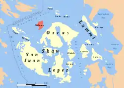 Location within the San Juan Islands