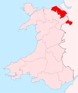 Flintshire shown within Wales