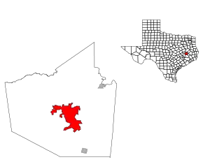 Location of Huntsville, Texas