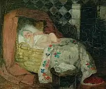 Interior with Baby in Bassinet