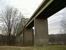 Different view of underside of bridge