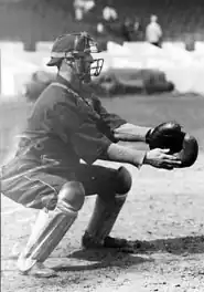 Walt Kuhn playing catcher.