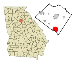 Location in Walton County and the state of Georgia