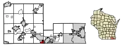 Location of Genoa City in Walworth County, Wisconsin
