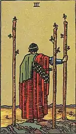 Three of Wands card