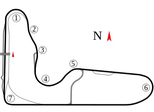 Map of Wanneroo Raceway (Formerly Barbagallo Raceway) as of 6th March 2021