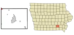 Location of Eddyville, Iowa