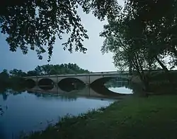 A bridge crossing a small river