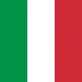 The war flag of Italy, a simple vertical triband.