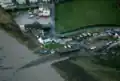 An aerial view of Wardleys Creek, with the pub at the top of the picture