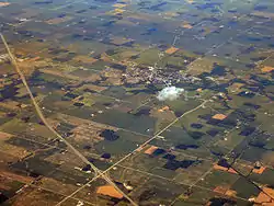 Aerial view of Warren facing northeast