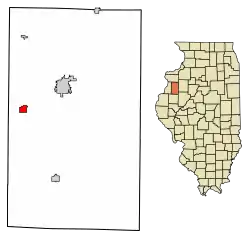 Location of Kirkwood in Warren County, Illinois.