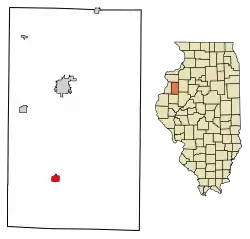 Location of Roseville in Warren County, Illinois