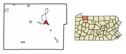 Location of Warren in Warren County, Pennsylvania.