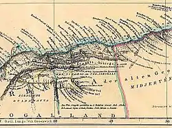 Map of the Warsangali Sultanate circa, 1857