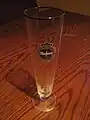 A Pilsner beer glass