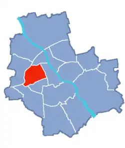 Location of Wola within Warsaw