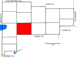 Location of Washington Township in Auglaize County