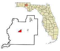 Location in Washington County and the state of Florida