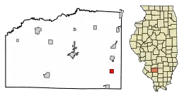 Location of Radom in Washington County, Illinois.