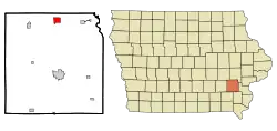 Location of Kalona, Iowa