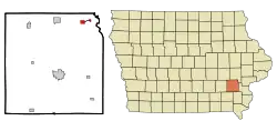 Location of Riverside, Iowa