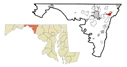 Location of Cavetown, Maryland