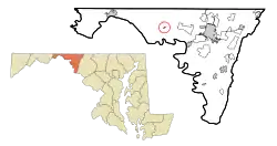 Location of Clear Spring, Maryland