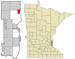 Location of the city of Marine on St. Croixwithin Washington County, Minnesota