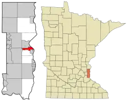 Location of the city of Oak Park Heightswithin Washington County, Minnesota