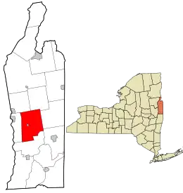 Location in Washington County and the state of New York.