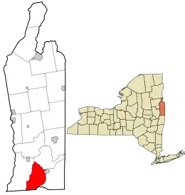 Location in Washington County and the state of New York.