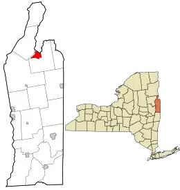 Location in Washington County and the state of New York.