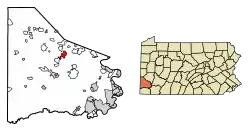 Location of Canonsburg in Washington County, Pennsylvania