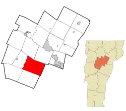 Location in Washington County and the state of Vermont